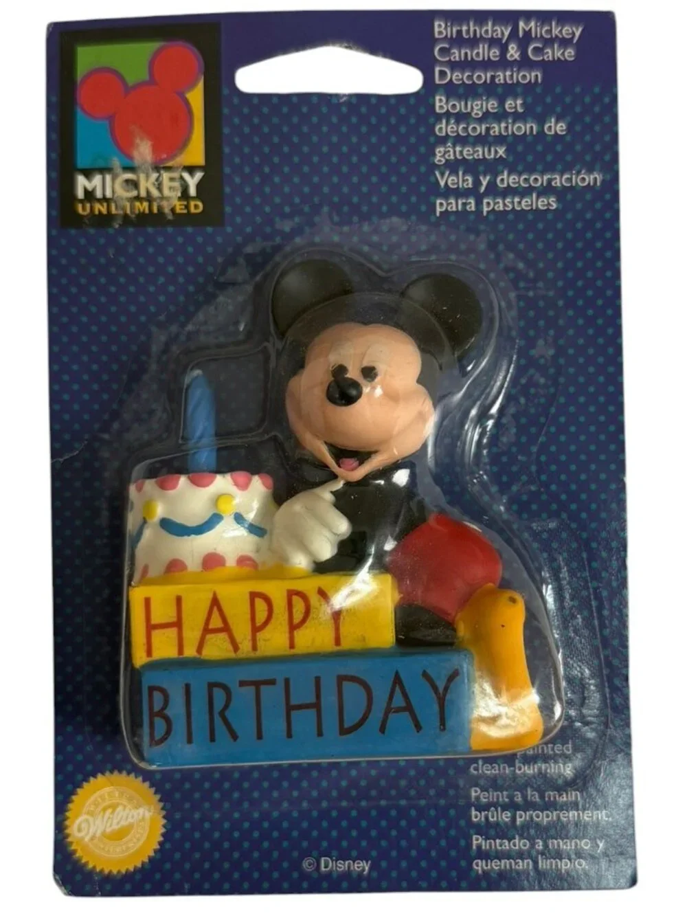Vintage 1996 Disney Mickey Unlimited Birthday Cake Candle NOS Sealed